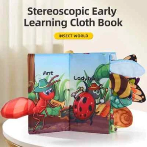 Six Page Baby Cloth Book Fun Educational Insect Series Infant Interactive New - Picture 1 of 6