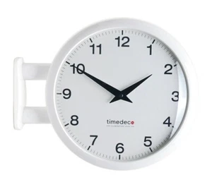 Modernes Kunst Design doppelseitig Wanduhr Bahnhofsuhr Wohnkultur - A5Weiß - Bild 1 von 2