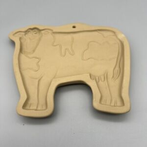 Vtg Brown Bag Cookie Art Cow 1986 Stoneware Mold