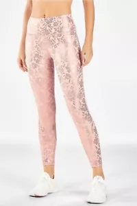 Fabletics High-Waisted PureLuxe Printed 7/8, Size XS/2-4 In Pink Foil Floral - Picture 1 of 2