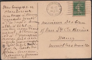 FRANCE (STR151): STRASBOURG 2 - 7 L.D. sur CP de 1923 - Picture 1 of 2