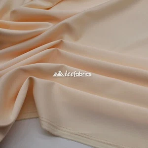Peach_ Armani Stretch Silky Satin Fabric Sold By The Yard_ Heavy Thick _ - Picture 1 of 5
