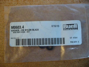 BUELL WASHER, #10 BLACK NYLON, M0603.4, WAS H-D 91926-95Y 5PCS. - Picture 1 of 2