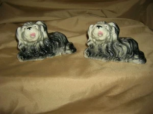 Terrier Shih Tzu Dog Figurine Salt & Pepper Shakers Ceramic Japan VinTage  - Picture 1 of 1