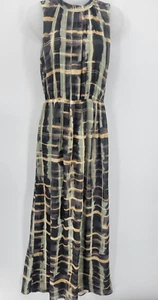 H&M Conscious Collection Kleid Damen XS Geometrisches Muster Chiffon Maxi Ärmellos - Bild 1 von 9