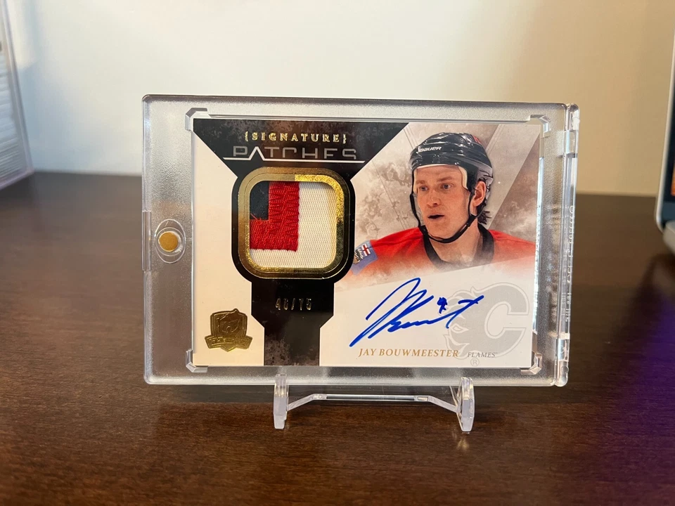 Jay Bouwmeester 2010-11 UD The Cup Signature Patches 46/75 3 Color Blues Flames - Image 1 of 2