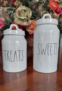 Rae Dunn 2017 SÜSSIGKEITEN & LECKEREIEN schlank Kanister Set viele Grübchen Neu mit Etikett - Bild 1 von 10