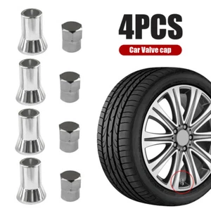 4Pcs Aluminum Car Tire Wheel Stem Air Valve CAP & Sleeve Cover Accessories Trim - Picture 1 of 12