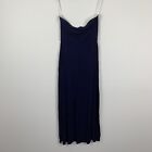 Charming Charlie Womens Medium Strapless Maxi Dress Solid Navy Blue