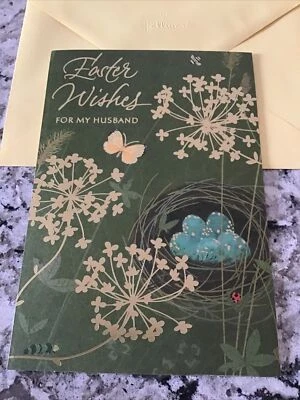 "Feliz Pascua Deseos para mi esposo agradecido estoy 5,5""x8"" Tarjeta de felicitación con sello" Foto 1 de 4