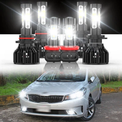 6x Faros LED Alto Bajo + Faros Antiniebla Bombillas 6000K Para Kia Forte 2017 2018 2019 Foto 1 de 4