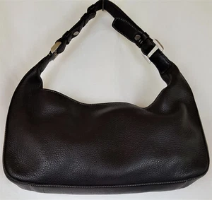 Ellen Tracy Handbag Hobo Black Pebbled Leather - Picture 1 of 12