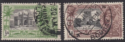 1935 India - Empire - SC# 142-144-George V-2 Different-Silver Jubilee Issue-Used - Image 1 of 2
