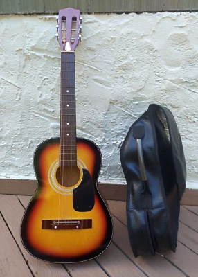 Vintage Harmony 303-1249 Guitar Student Beginner, Soft Leather case-Made in Kor - Image 1 of 4