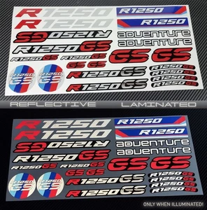Reflective decals stickers graphic set for BMW GS R1250GS panniers R1250 M - Picture 1 of 8