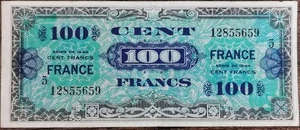 Banknote 100 Franken 1944 FRANKREICH vorbereitet von den USA zur Befreiung S5 12855659 - Bild 1 von 2