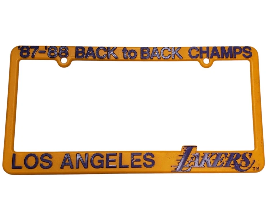 Marco de matrícula vintage 1987/88 Back2back LA Lakers Los Angeles NBA Champs Foto 1 de 4