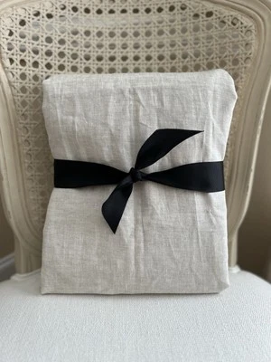 West Elm European Flax Linen Cotton Lined Curtain (1) 48”x108” Natural Flax OB - Image 1 of 4