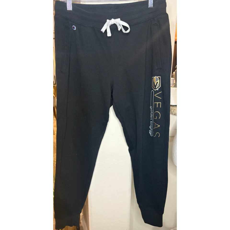Calça de moletom NHL Las Vegas Golden Knights preta jogger feminina tamanho M - Imagem 1 de 4