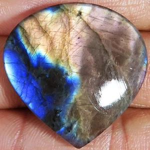 Natural Purple LABRADORITE Heart Cabochon Gemstone 56.95 CT 33x32x6 mm II-167 - Picture 1 of 6