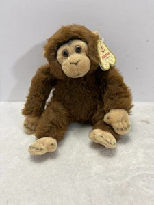 Scimmia Marrone Seduta Scimmia Scimmia Peluche, Peluche Giocattolo di Aurora 7" - Foto 1 di 5