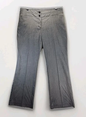 APT. Pantalones de vestir 9 calce curvilíneo gris pizarra talla 12 dobladillo ancho Foto 1 de 4