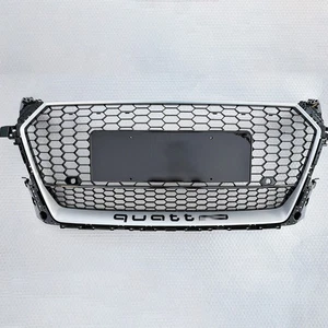 For Audi TT TTS 2015-2018 TTRS Style Silver ring Honeycomb Front bumper Grille - Picture 1 of 4