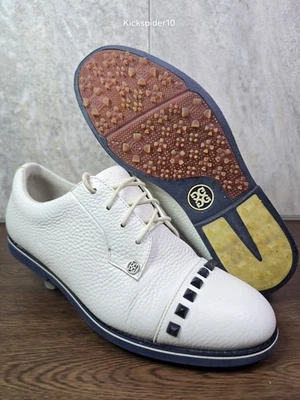 ZAPATOS DE GOLF G/FORE TACHUELA PUNTERA GALLIVANTER DAMAS TALLA 9.5 CUERO GRANULADO BLANCO  Foto 1 de 4