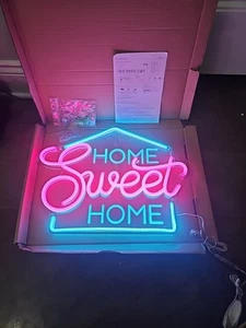 Home Sweet Home Leuchtreklame, warmweißes helles Neonlicht für Wohnzimmer - Bild 1 von 6