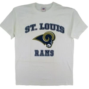 L Vintage Official NFL St. Louis Rams Team Logo T-Shirt White Deadstock New - Picture 1 of 6