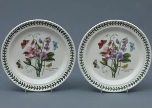 2 platos de cena de guisante dulce jardín botánico Portmeirion Inglaterra - Imagen 1 de 4
