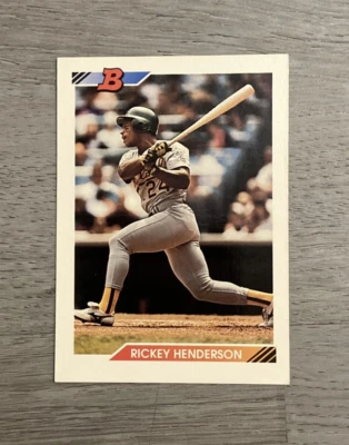 1992 MLB Bowman Baseball | Rickey Henderson | #166 | Oakland Athletics  - Image 1 of 2
