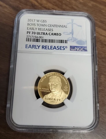 2017 W Boys Town Centennial Comm. Proof Gold $5 Dollar - NGC PF70 Ultra Cameo ER Cover