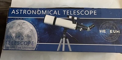 HEXEUM AZ80600 Telescope 80mm Aperture 600mm | Phone adapter w/remote NIB - Image 1 of 4