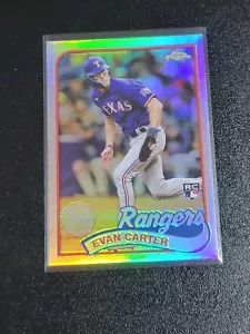 2024 Topps Chrome Refractor 1989 Topps Baseball #89CB-13 Evan Carter (RC) - Picture 1 of 2