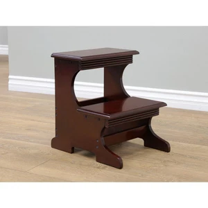 Cama de madera escalones escalera madera dormitorio muebles taburete zapatos pies silla asiento - Imagen 1 de 12