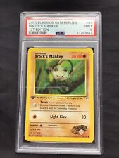 Pokemon Cards: Gym Heroes 1st Edition Common : Brock's Mankey 67/132 PSA 9