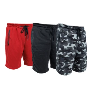 3 Pack Men's Sweat Shorts Soft Fleece Zipper Pockets Casual Lounge & Gym S-3XL - Picture 1 of 25