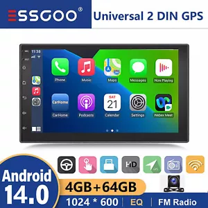7" Android 14 Double 2DIN Car Stereo Radio GPS Navi Head Unit WiFi CarPlay 4+64G - Picture 1 of 13