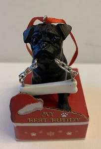 PUG ADORNO NAVIDAD COLOR NEGRO - Imagen 1 de 7