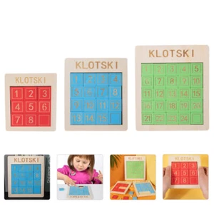 3Pcs Slide puzzle wood slide Sliding Number Puzzle Toys Kids Brain Teasers Toys - Picture 1 of 12