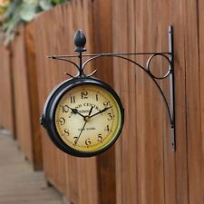 orologio 3d Orologio stile Stazione Ferroviaria Bifacciale Vintage da Muro