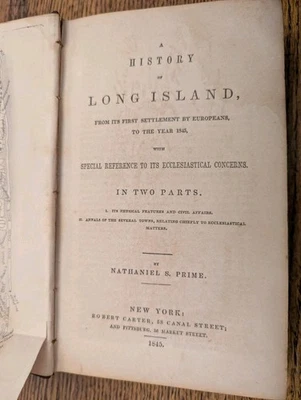 A History of Long Island - 1845 - N.S. Prime - w/map - Image 1 of 4