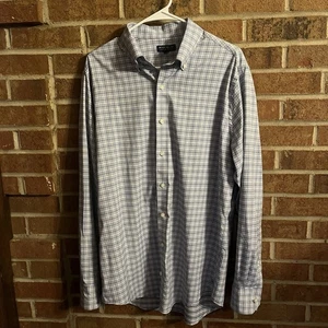 Peter Millar Herren Crown Crafted Langarm Button Down L blau weiß kariert - Bild 1 von 13