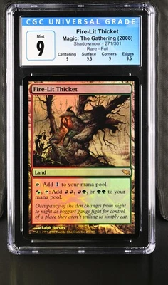 FIRE-LIT THICKET Shadowmoor Foil Rare CGC 9 Q++ MTG [Nostalgium] - Image 1 of 2