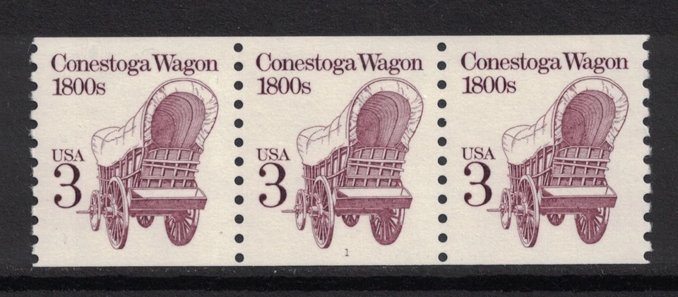 Scott 2252- MNH Plate Strip of 3, #1- 3c Conestoga Wagon, Coil- PNC3 mint - Image 1 of 1