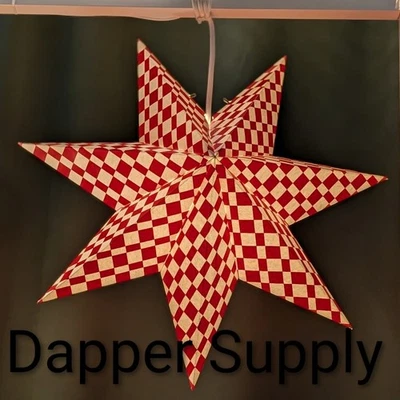 Ikea STRALA Star Christmas Lamp Shade / Table Lamp Red White 19" New - Image 1 of 4