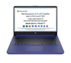 HP Stream 14s-dq0509sa 14" Laptop - Celeron 4GB DDR4 128GB SSD Win-11 - Picture 1 of 6
