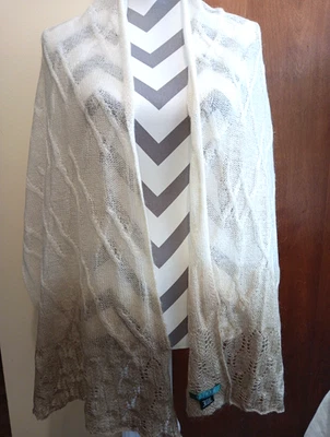 Chal Lauren Ralph Lauren para mujer marfil/bronceado talla única sofisticado elegante 18x73 Foto 1 de 4