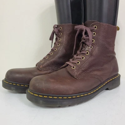 Botas Dr Martens Para Hombres Pascal Cuero Guijarro Suave Talla 11 Marrón Oscuro Steampunk Foto 1 de 4